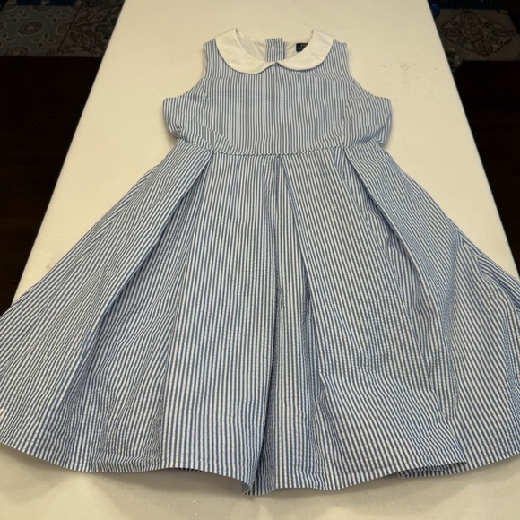 Polo Ralph Lauren Girls Seersucker Dress Blue/white Stripe Fit & Flare Sz 12 - Picture 14 of 14